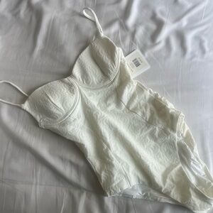 Onia Cream Textured One-Piece Swimsuit